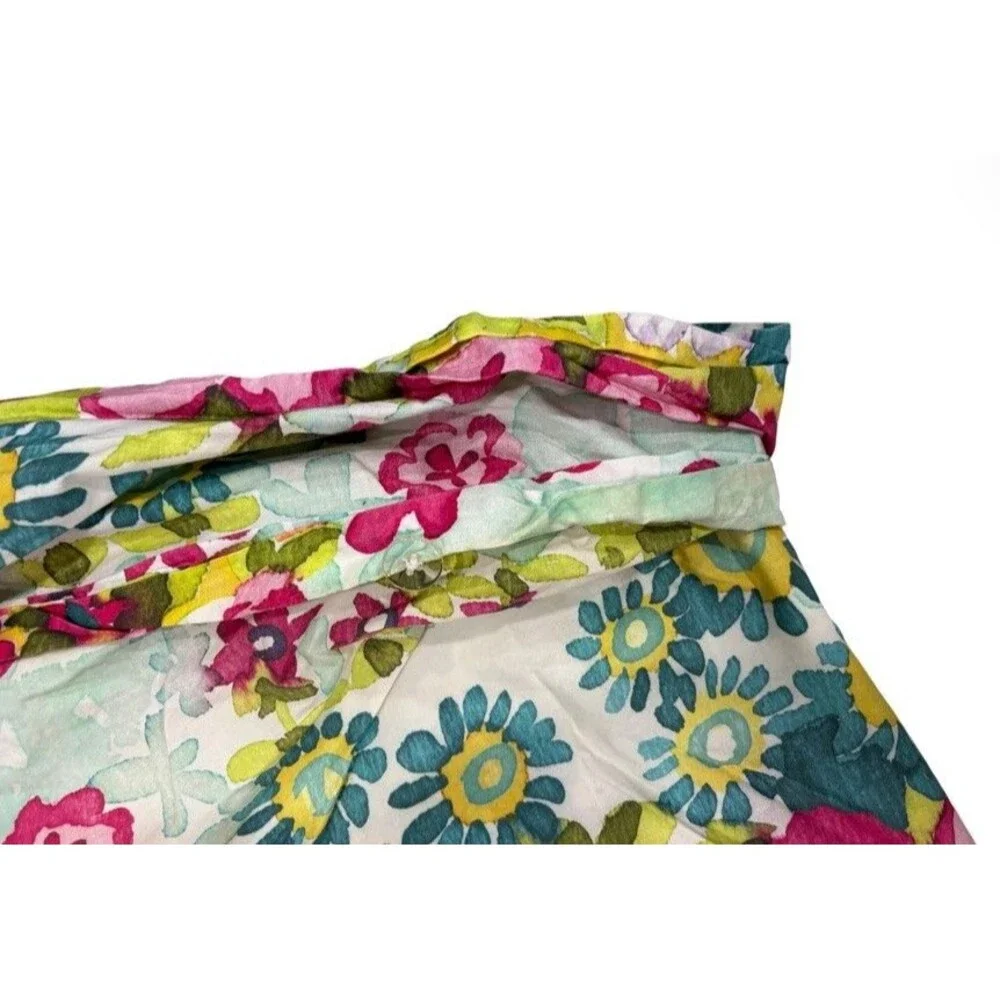 Pottery Barn Watercolor Floral Print Twin Cotton Duvet Bohemian Beautiful Blooms